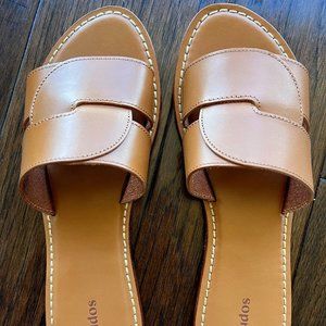 NEVER WORN Soludos Interlocking Leather Slide Sandal, Size 11